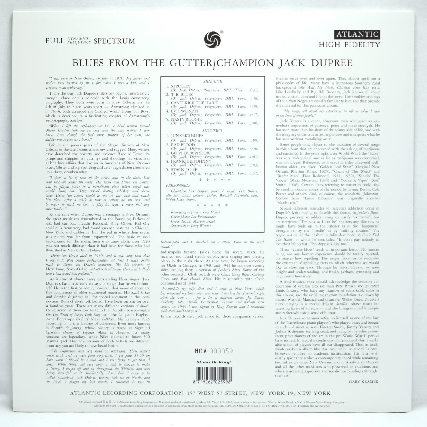 Champion Jack Dupree ‎– Blues From The Gutter