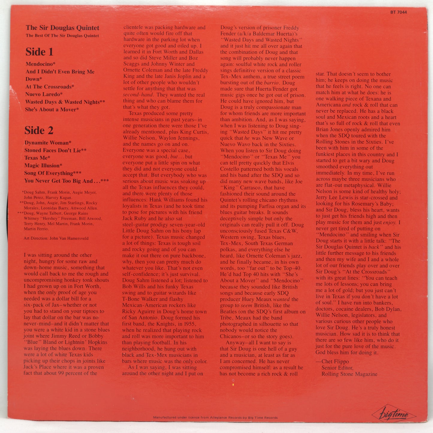 Sir Douglas Quintet ‎– The Best Of The Sir Douglas Quintet