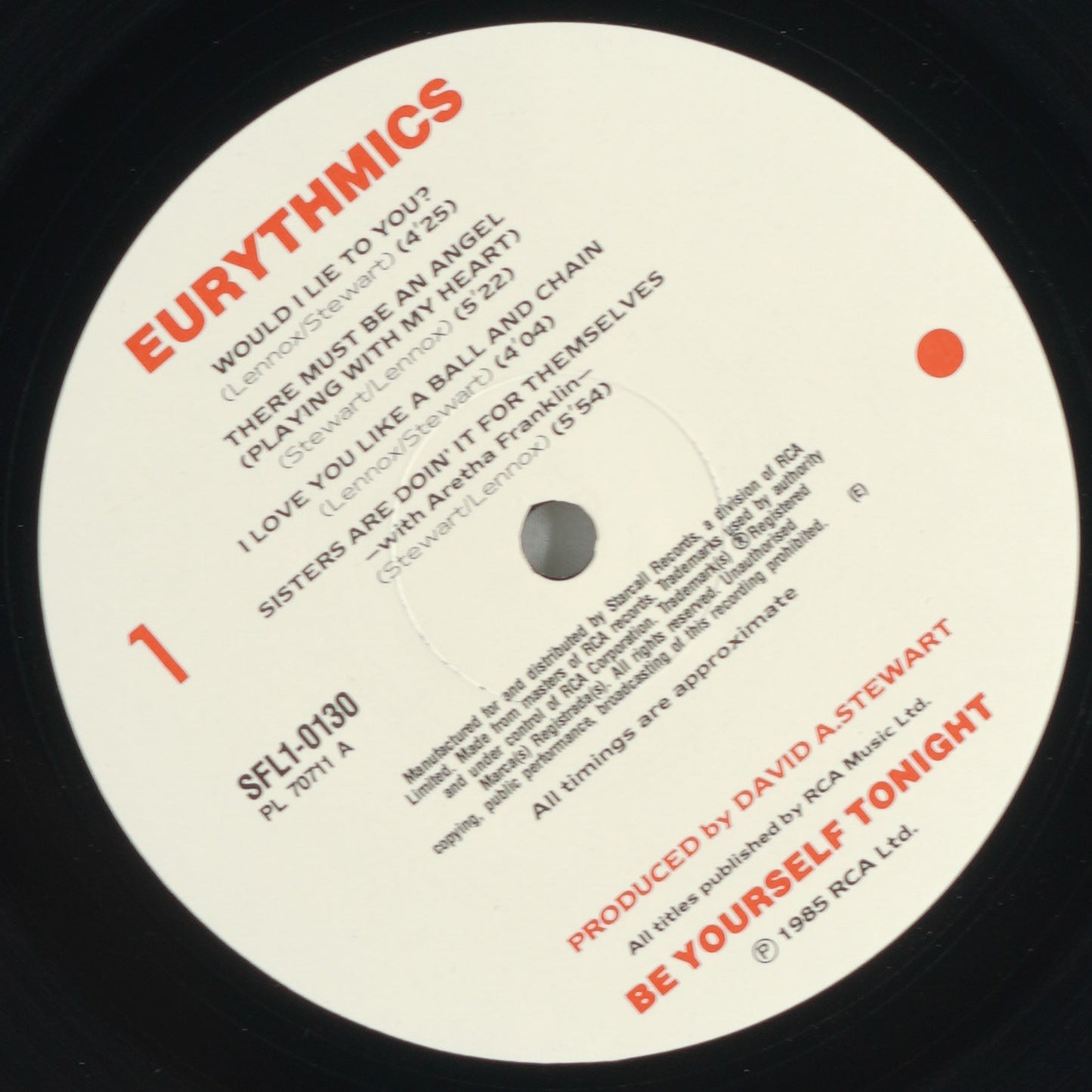 Eurythmics ‎– Be Yourself Tonight