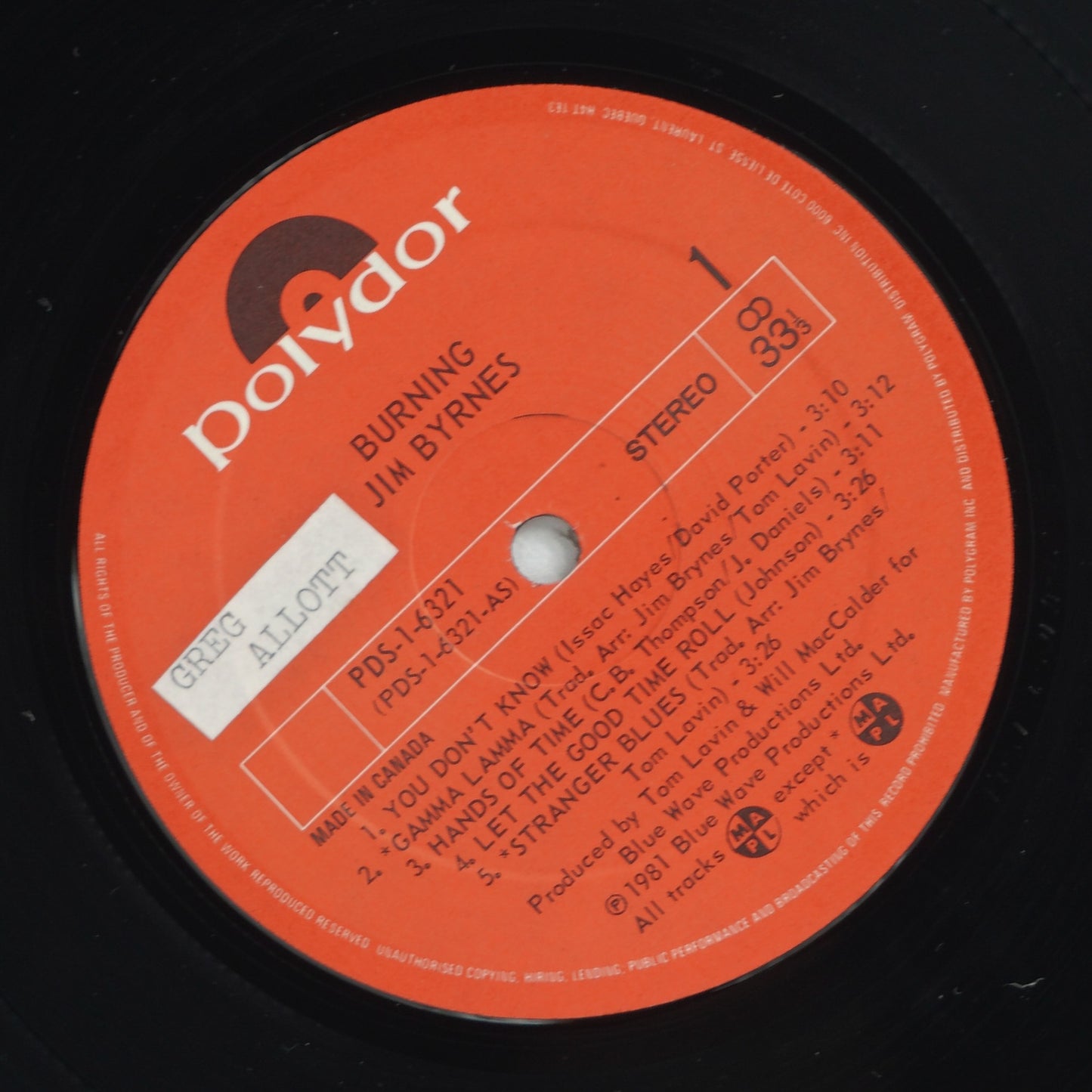 Jim Byrnes ‎– Burning