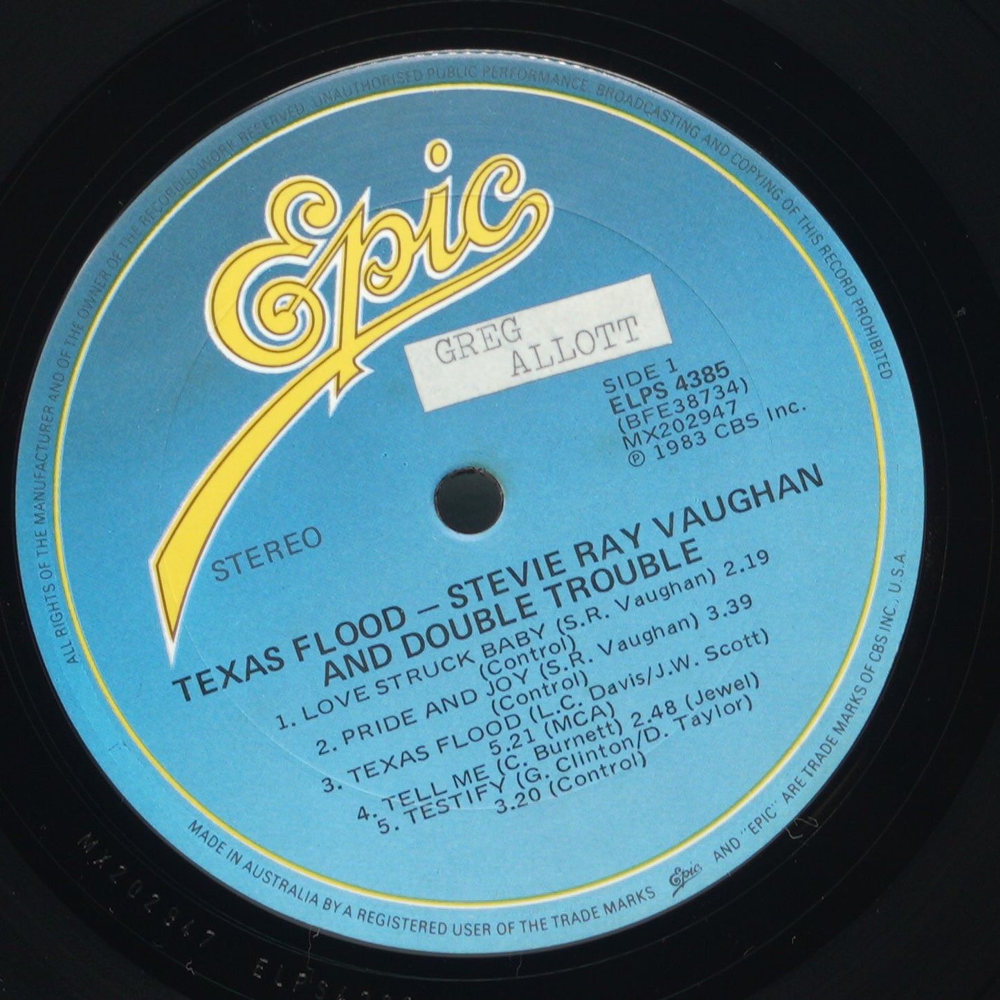 Stevie Ray Vaughan And Double Trouble ‎– Texas Flood