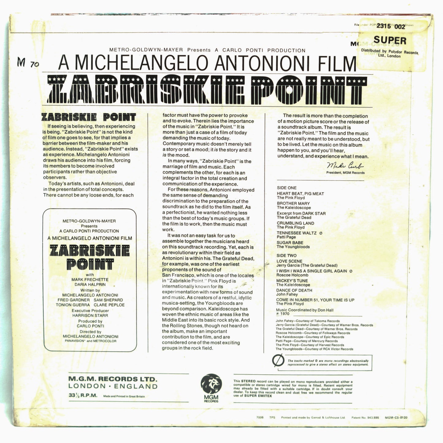 Various – Zabriskie Point