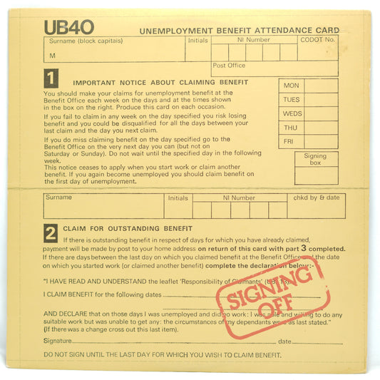 UB40 ‎– Signing Off