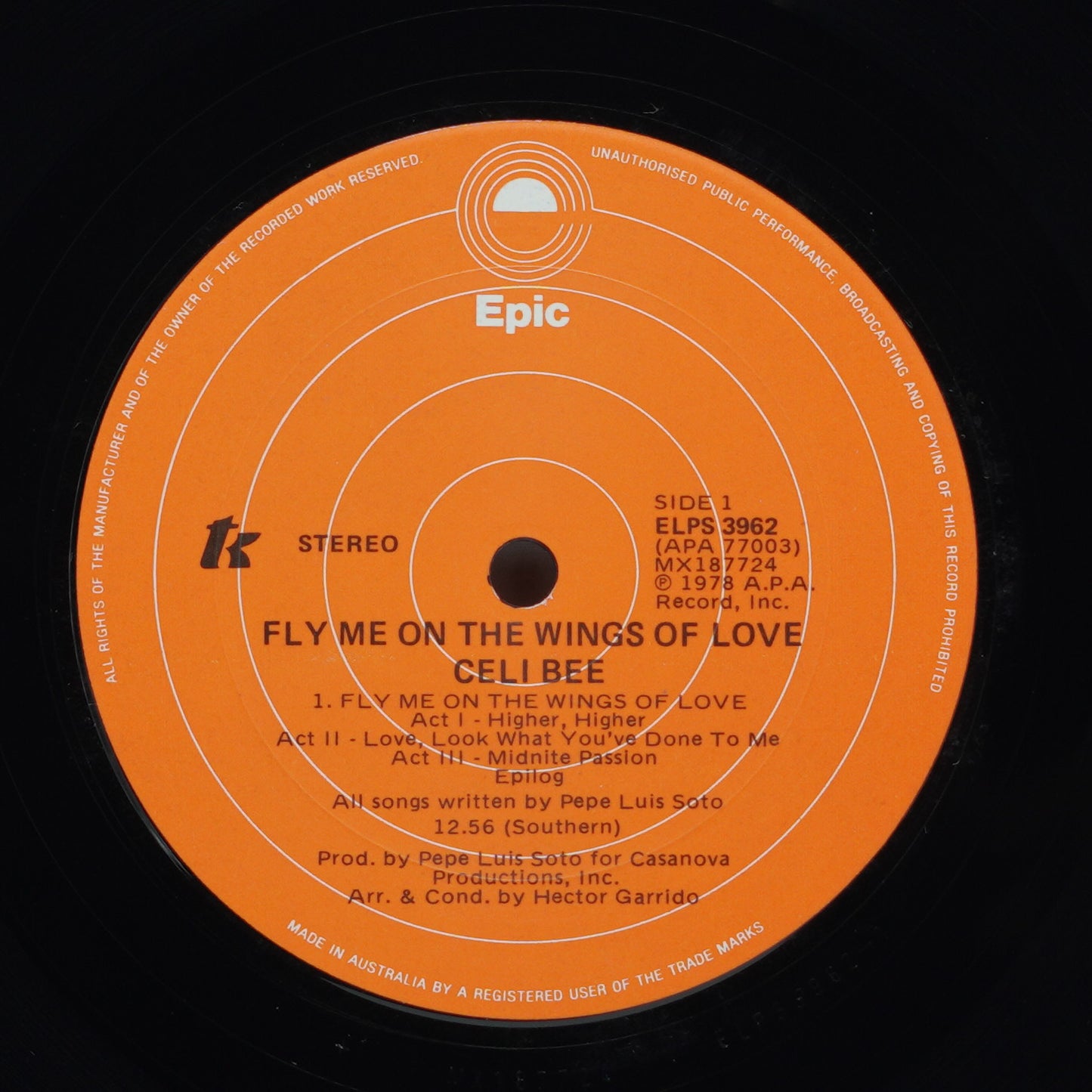 Celi Bee ‎– Fly Me On The Wings Of Love