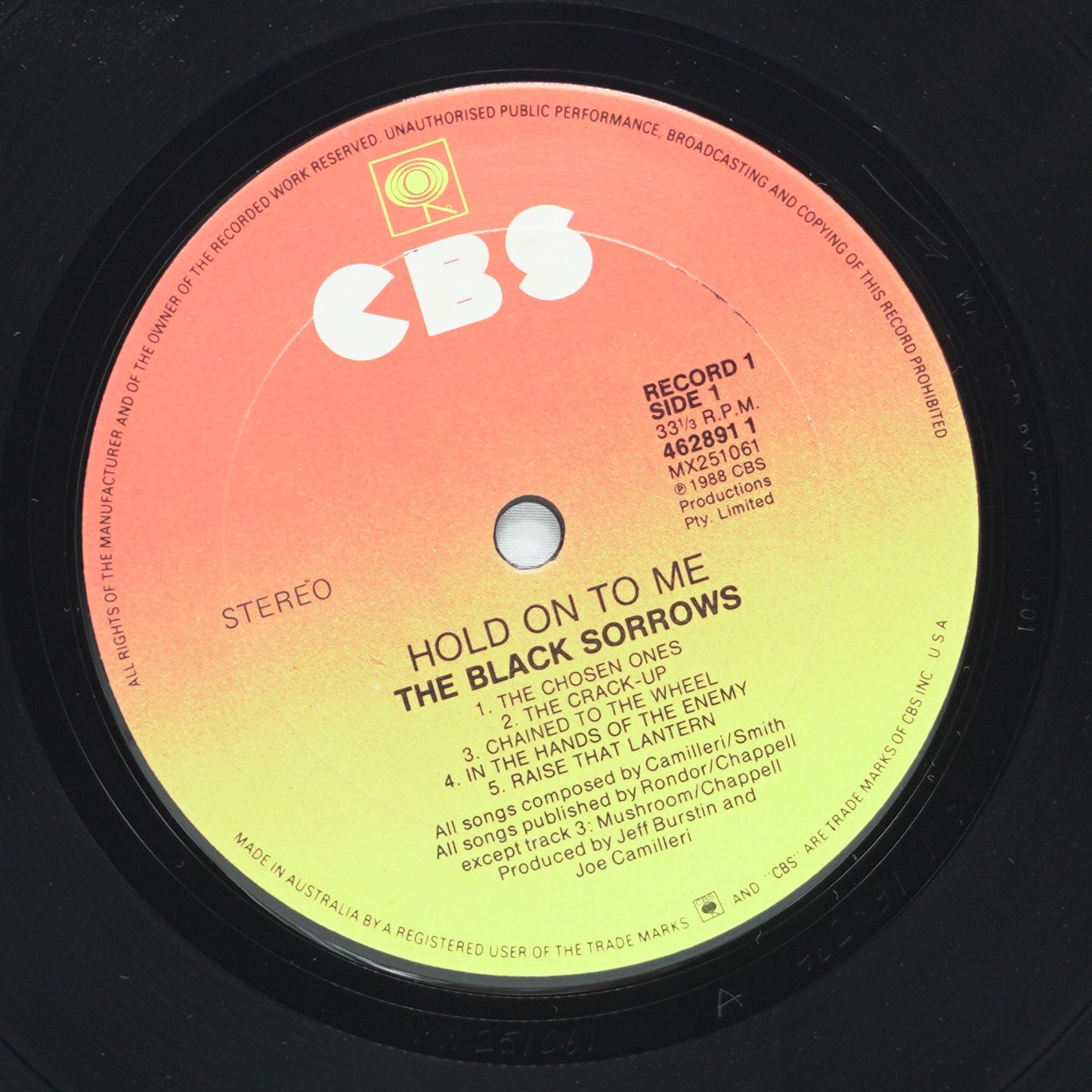The Black Sorrows ‎– Hold On To Me