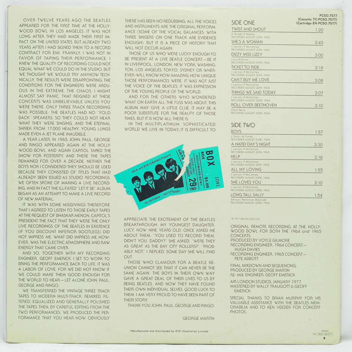 The Beatles – The Beatles At The Hollywood Bowl