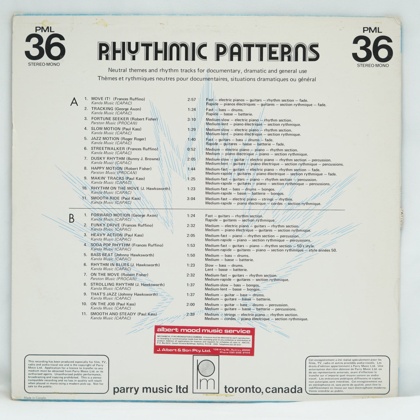 Frances Ruffino / George Axon / Robert Fisher / Paul Kass / Roger Roger / Bunny J. Browne / J. Hawksworth ‎– Rhythmic Patterns
