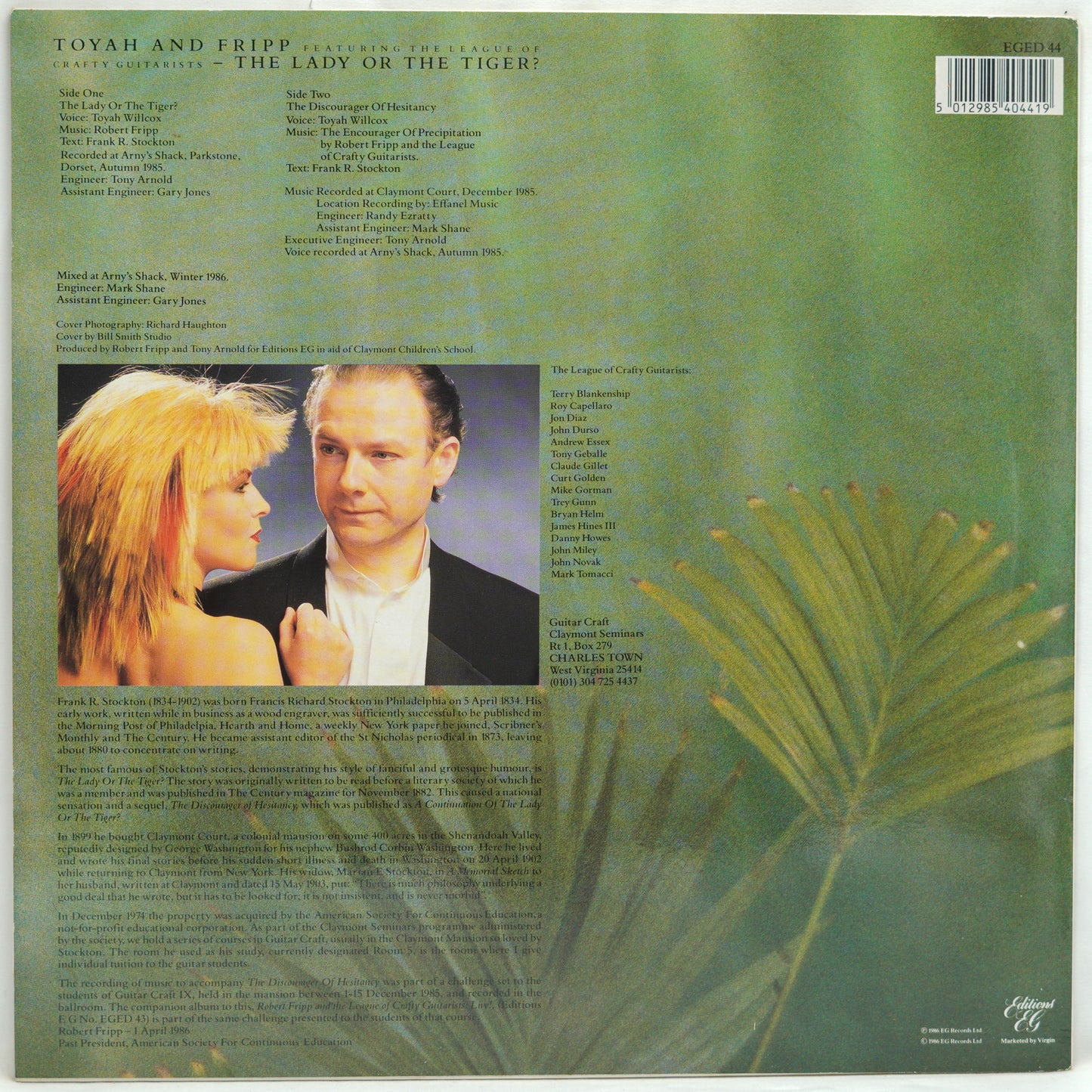 Toyah And Fripp Featuring The League Of Crafty Guitarists ‎– The Lady Or The Tiger?