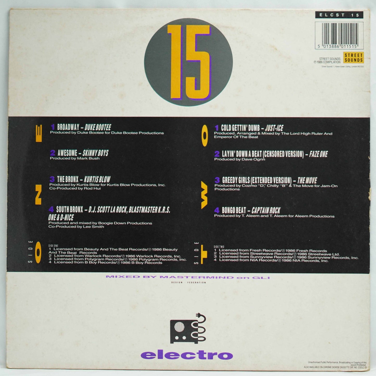 Various ‎– Street Sounds Hip Hop Electro 15