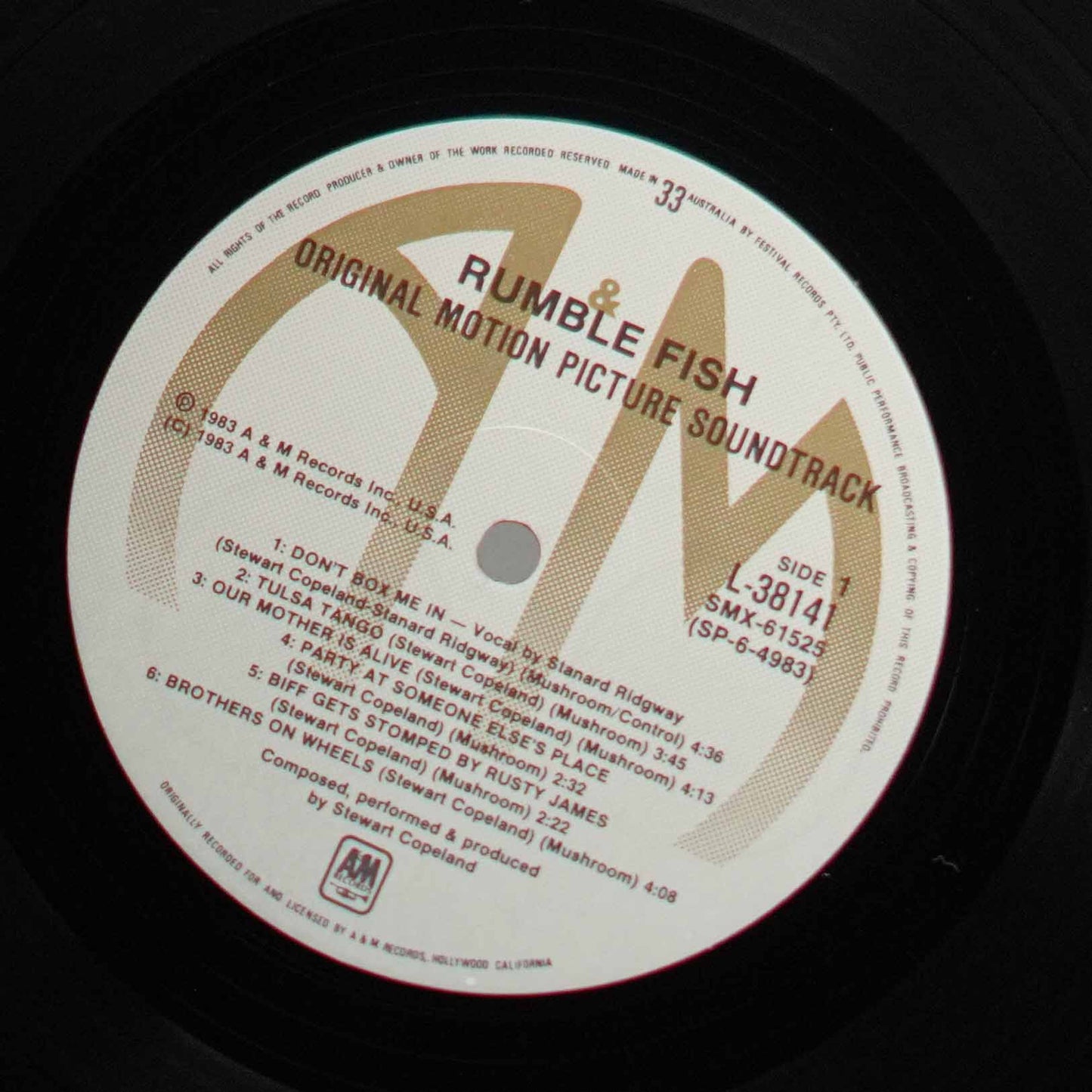 Stewart Copeland ‎– Rumble Fish (Original Motion Picture Soundtrack)
