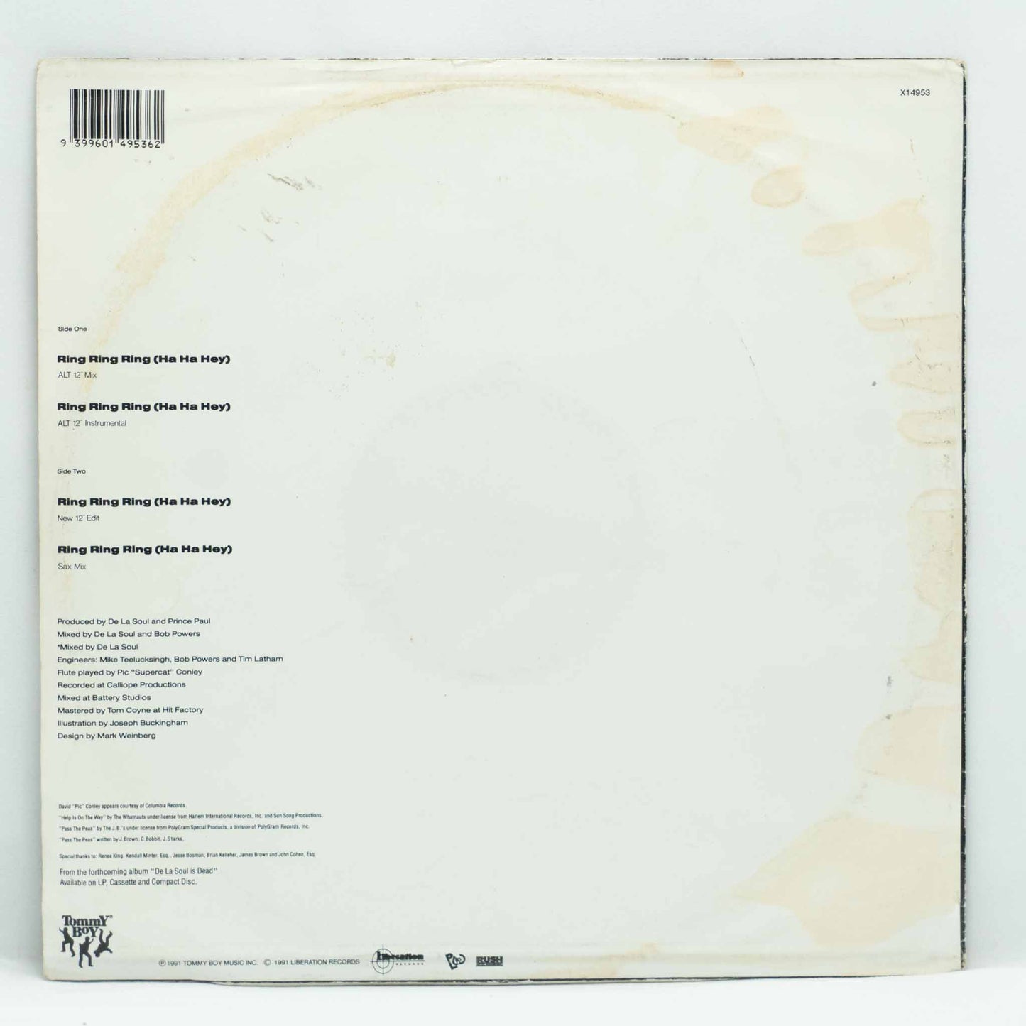 De La Soul – Ring Ring Ring (Ha Ha Hey) (Signed by all 3 members)