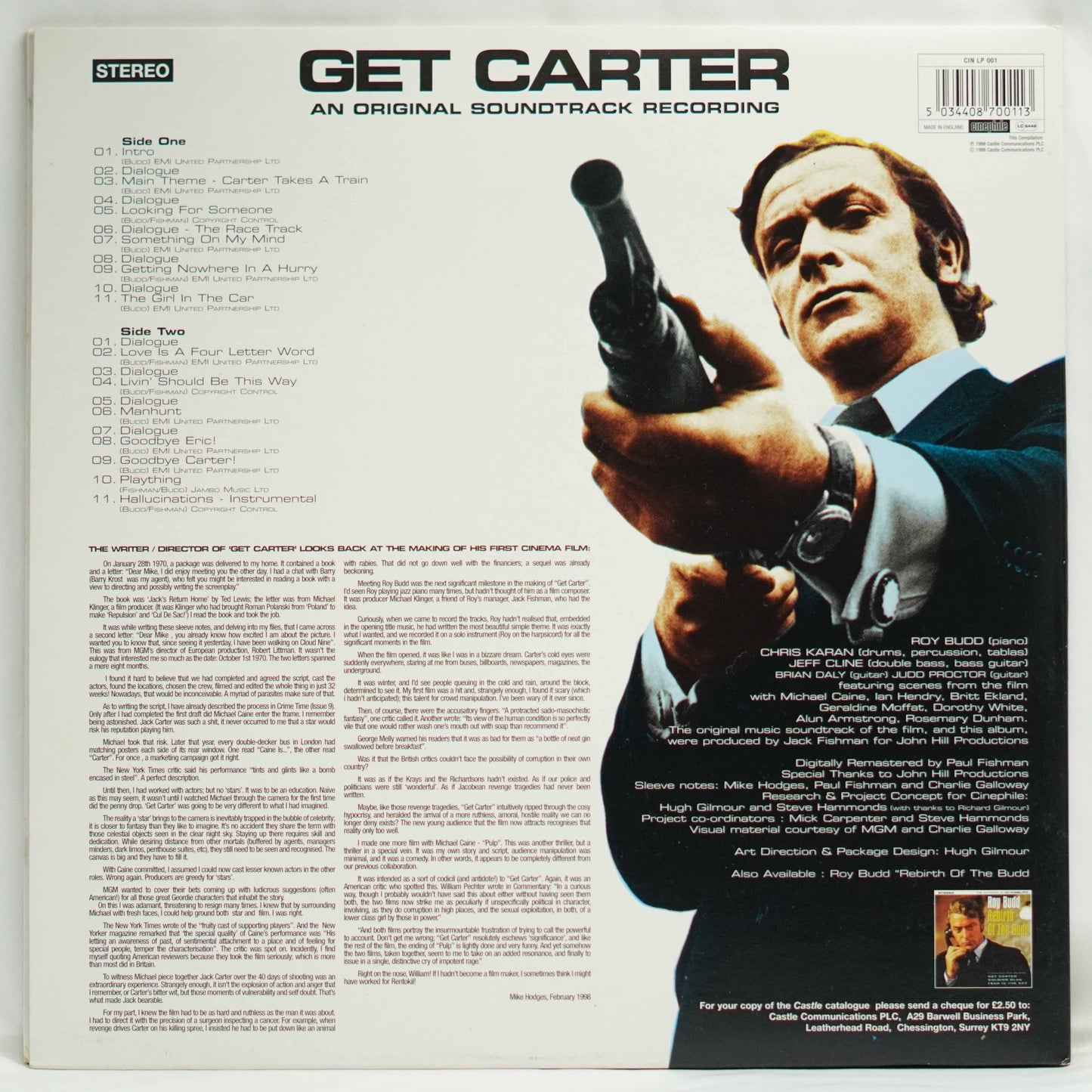 Roy Budd ‎– Get Carter (An Original Soundtrack Recording)