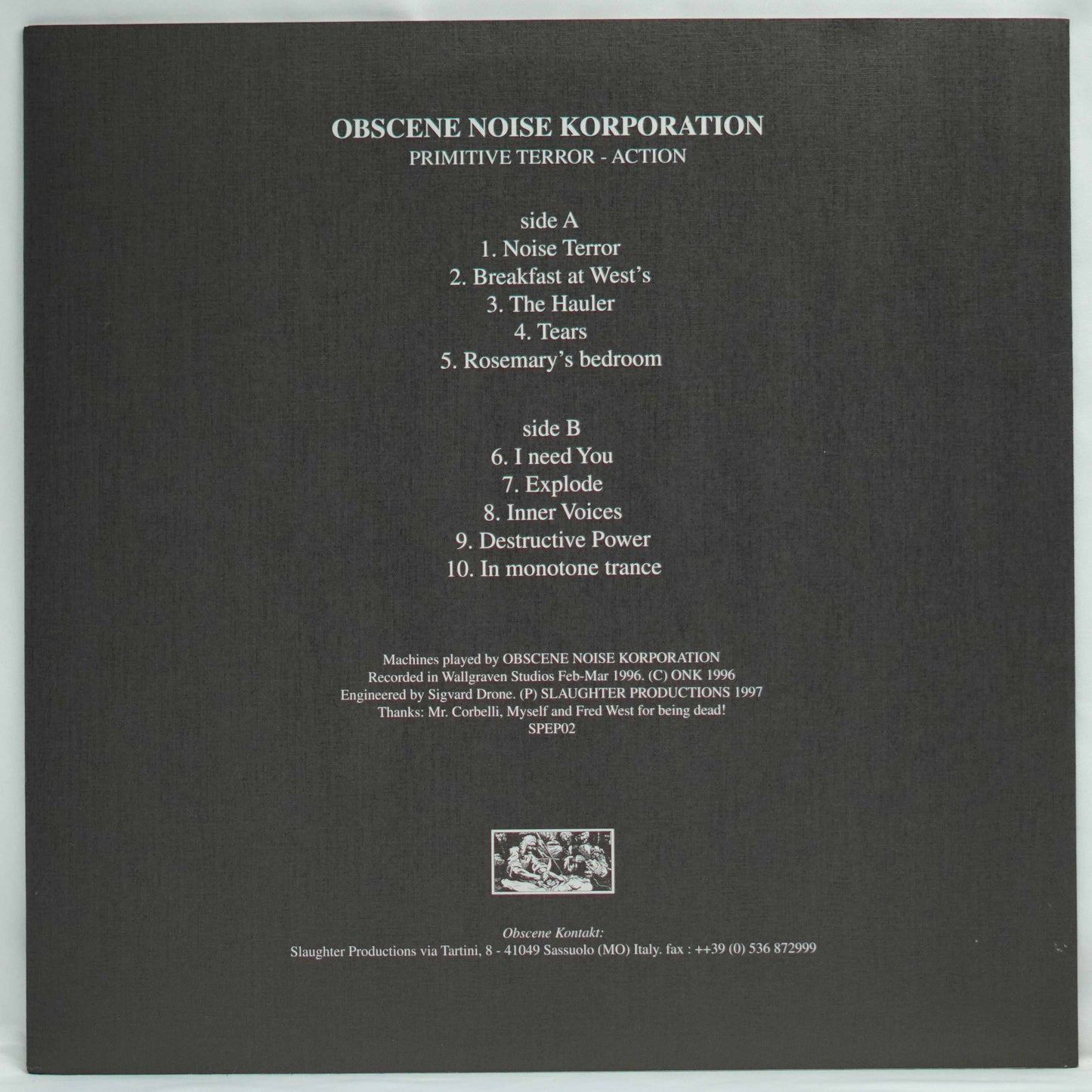 Obscene Noise Korporation – Primitive Terror - Action