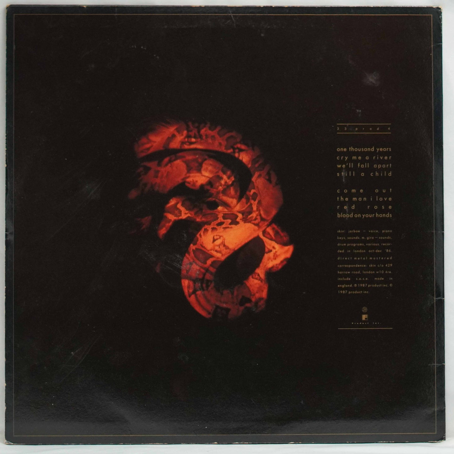 Skin ‎– Blood, Women, Roses