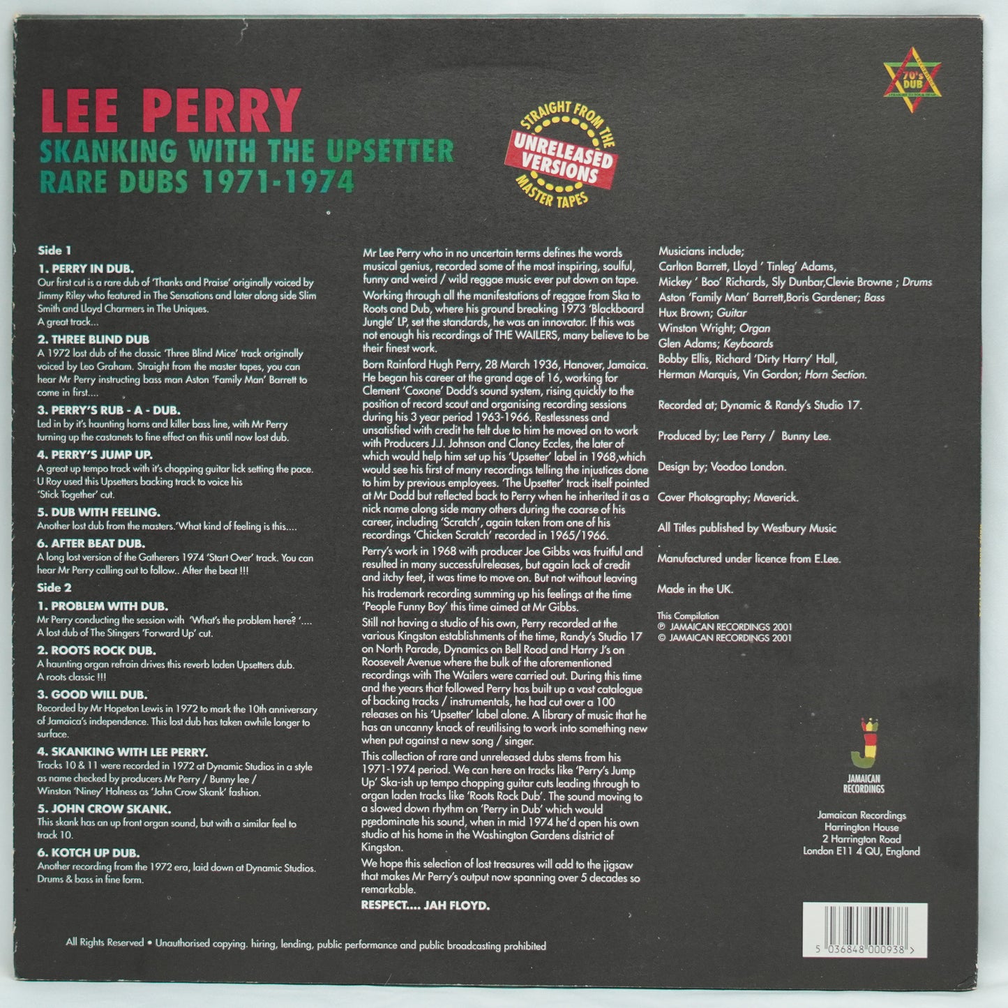 Lee Perry – Skanking With The Upsetter - Rare Dubs 1971-1974