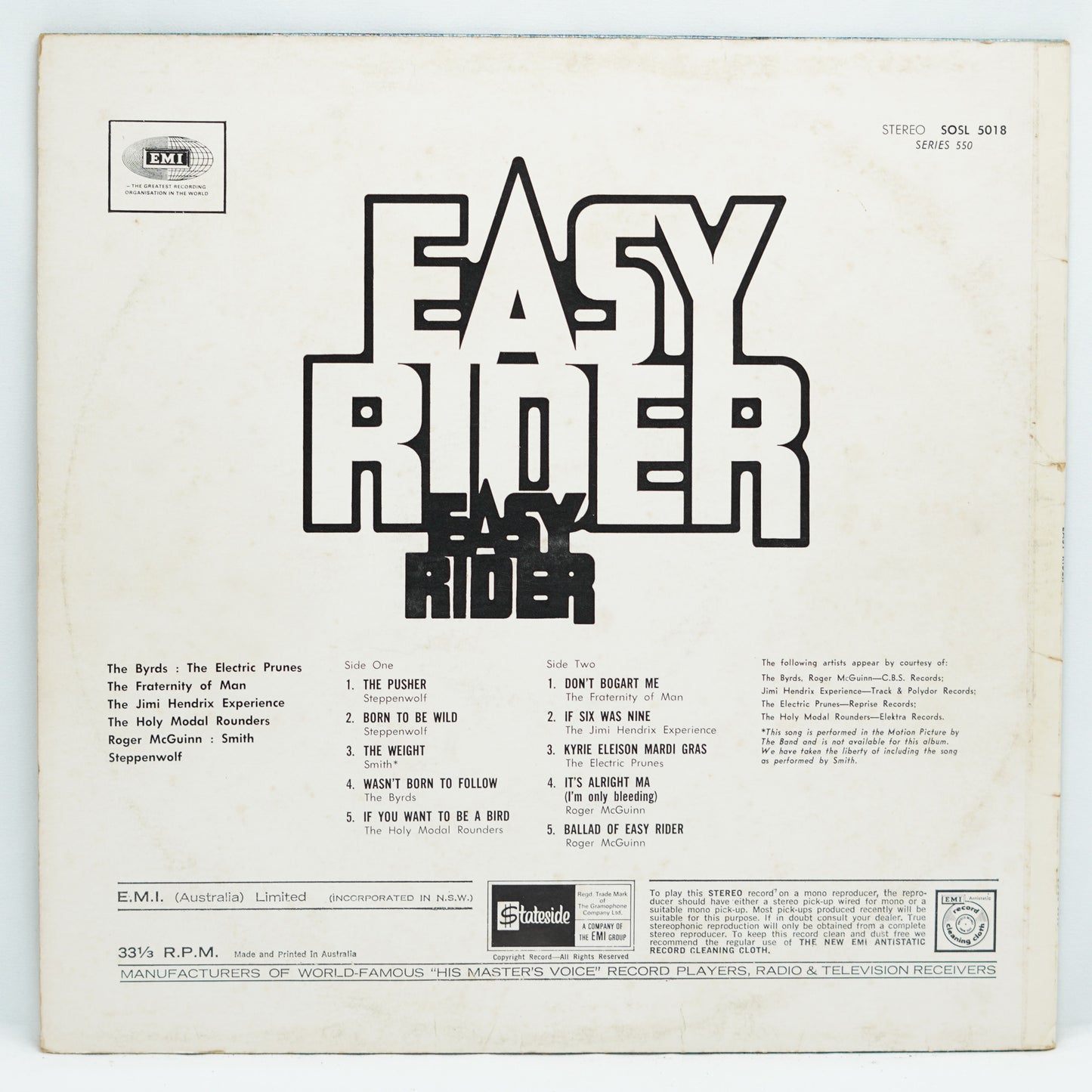Various – Easy Rider (Songs As Performed In The Motion Picture)