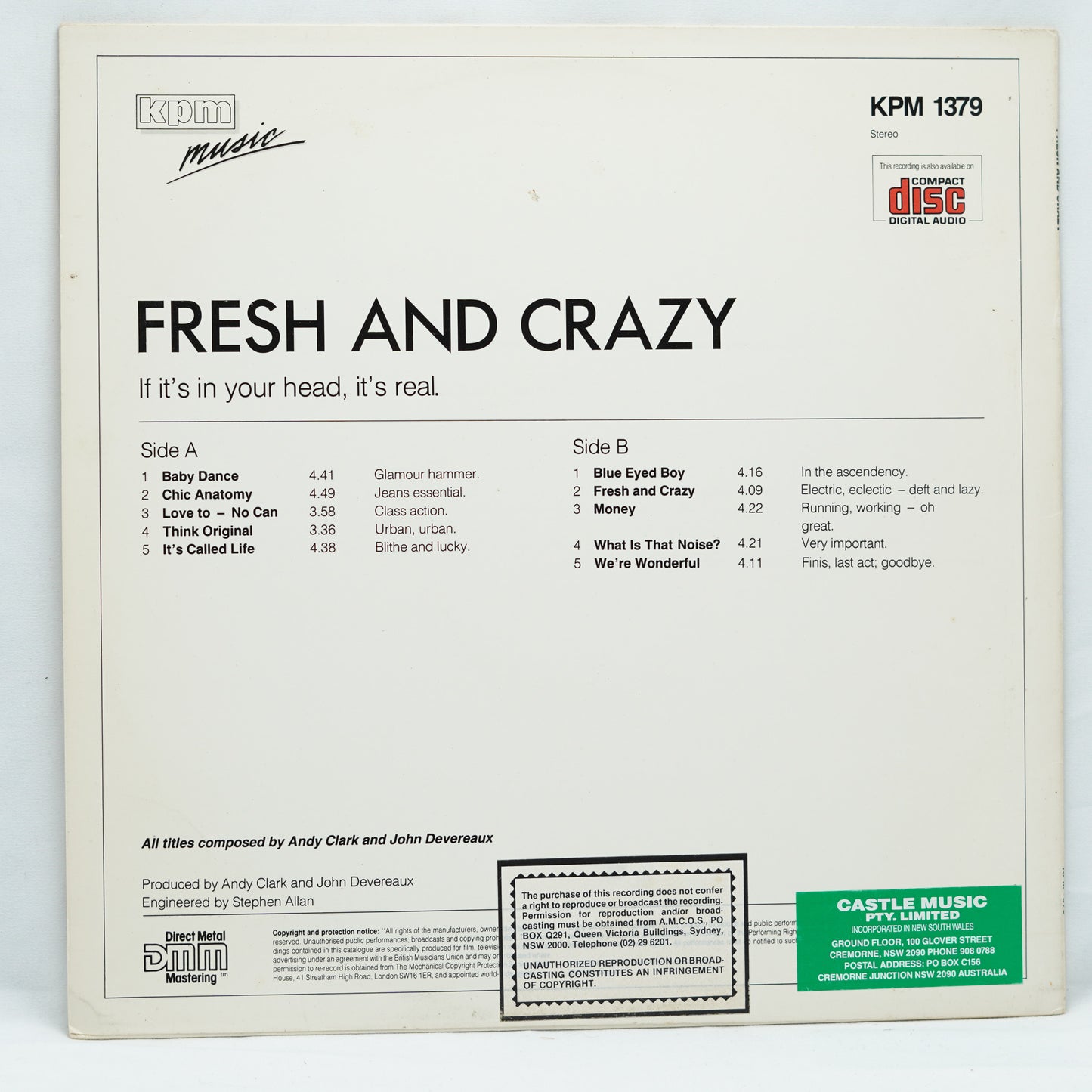 Andy Clark / John Devereaux ‎– Fresh And Crazy