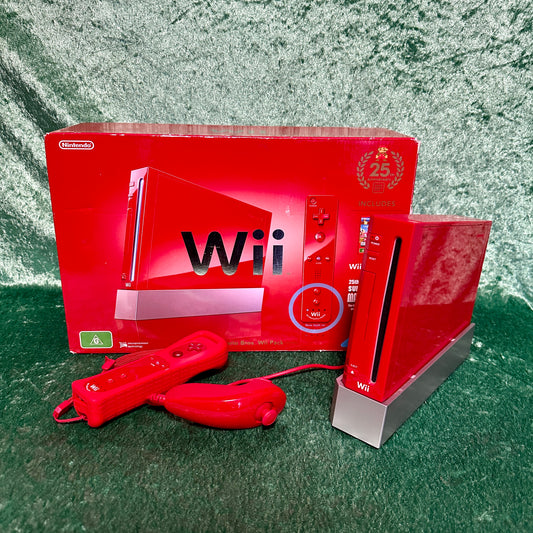 LIMITED EDITION Nintendo Wii Console (Red) + New Super Mario Bros.