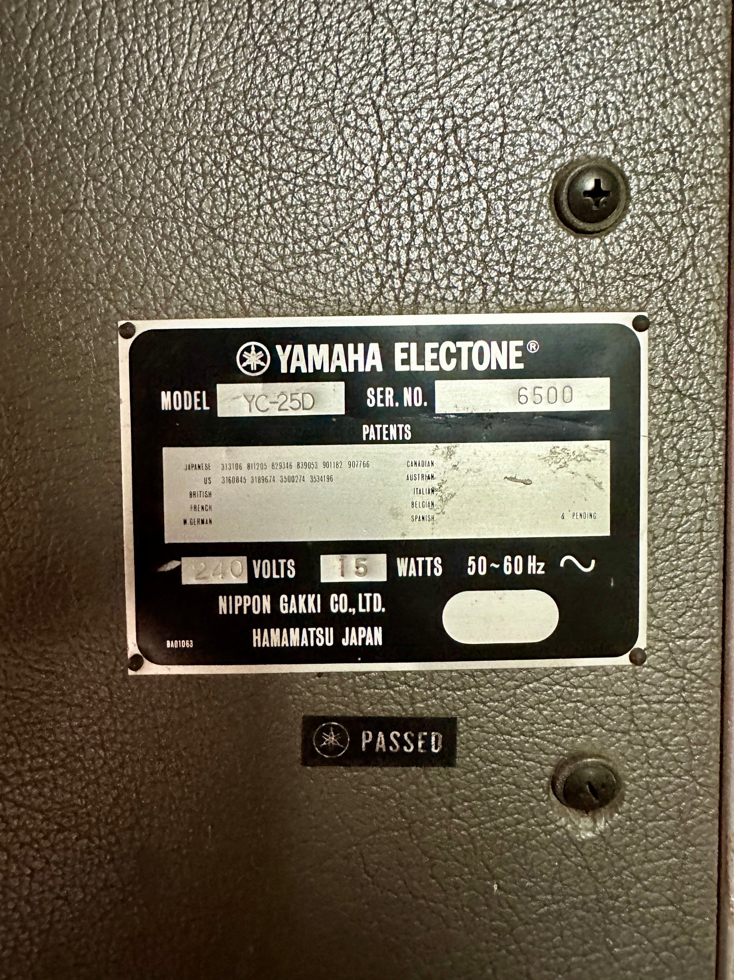 Yamaha YC- 25D Vintage Organ