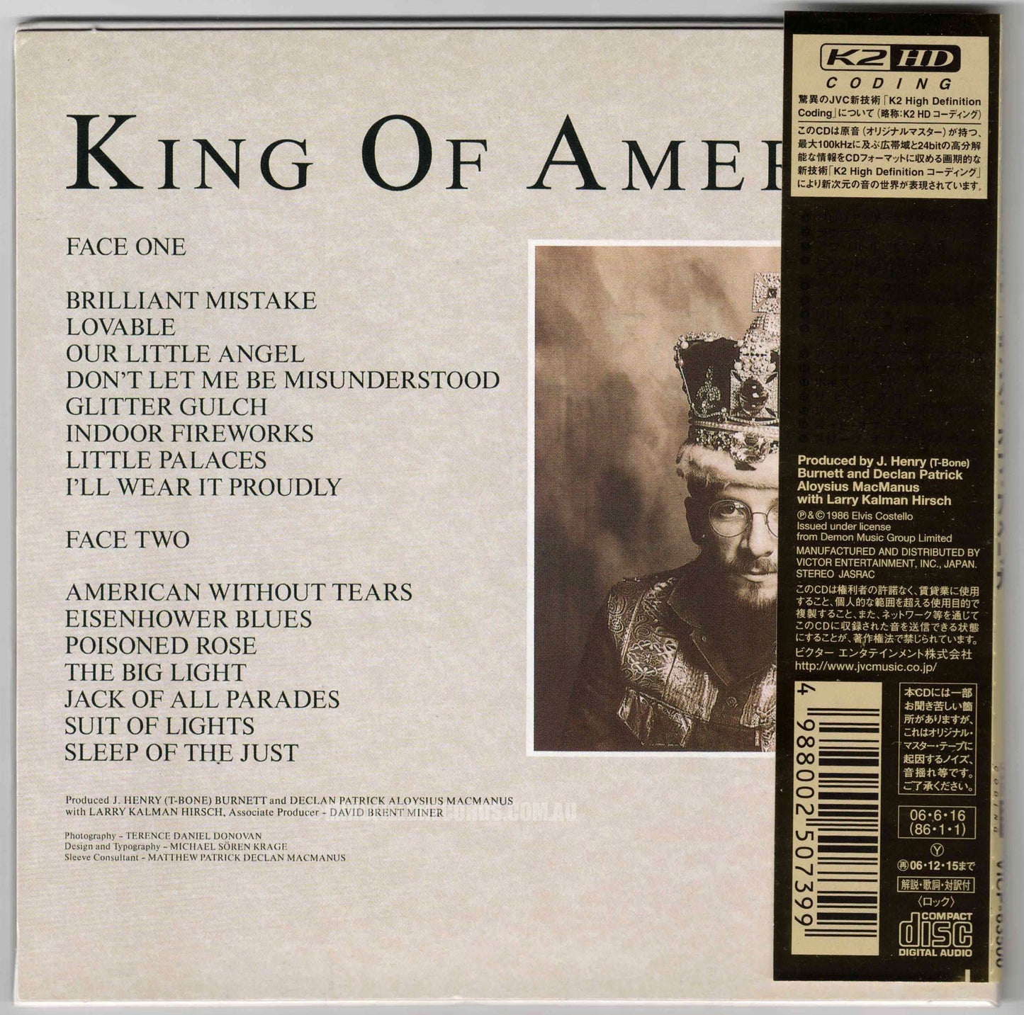 The Costello Show Featuring The Attractions And Confederates ‎– King Of America